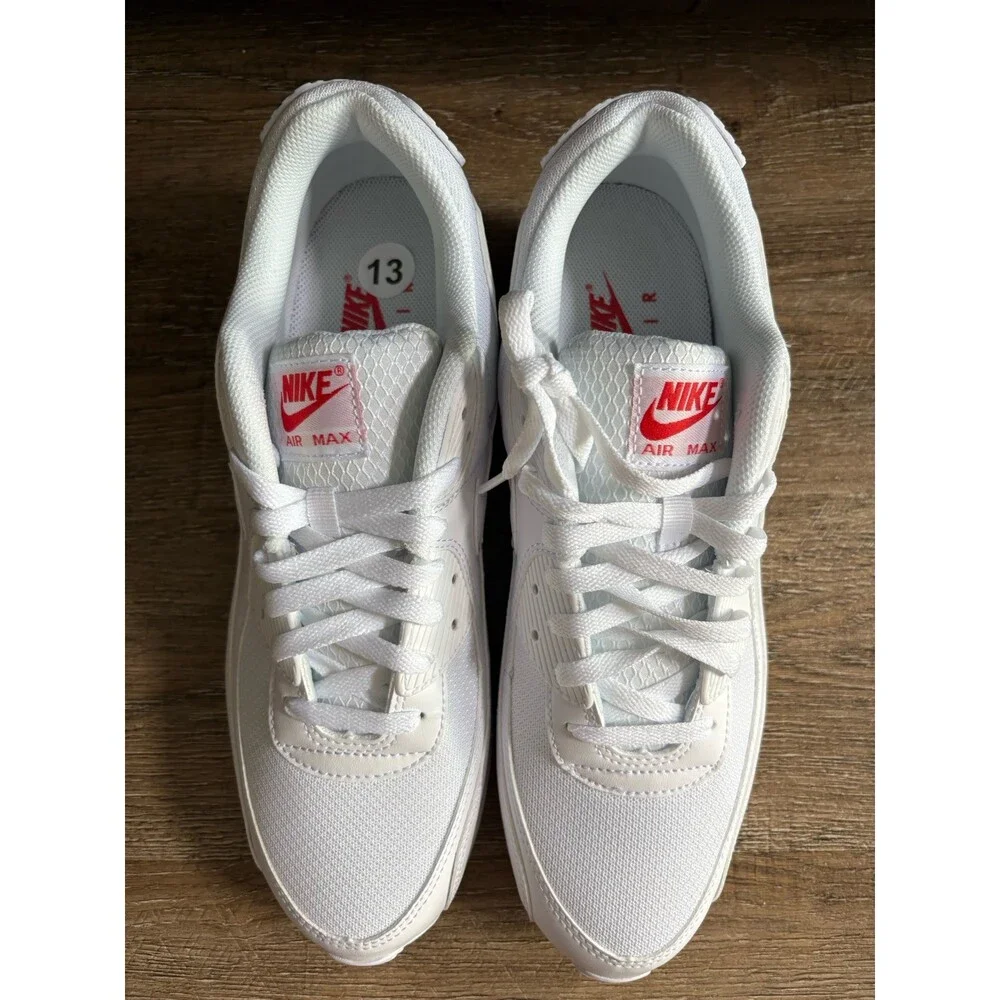 Nike Air Max 90 White Light Crimson Men’s Sz 13 DM0029-118 - Picture 11 of 13